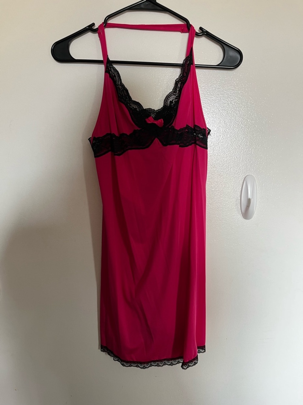 Fuchsia Lace-Trim Slip Nightgown - Women's Intimates